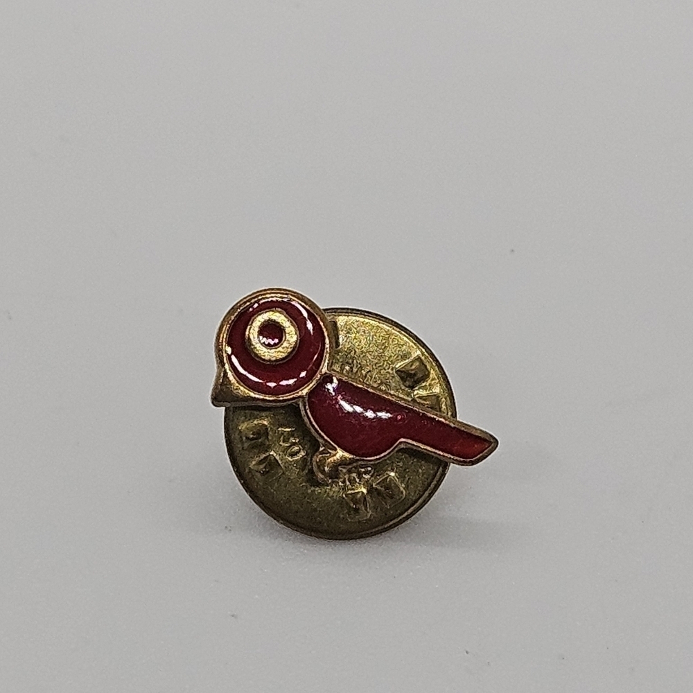 Boy Scouts Webelos Naturalist Pin red on gold vintage